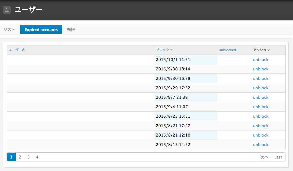 管理 › ユーザー › Expired accounts